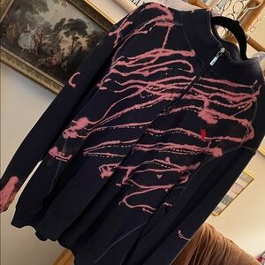 Navy and Pink Zip-Up Jacket by Tommy Bahama xl Hand made Ty dye